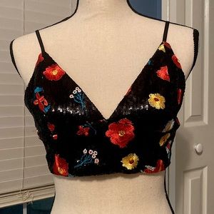 Forever21 floral sequined bralette top